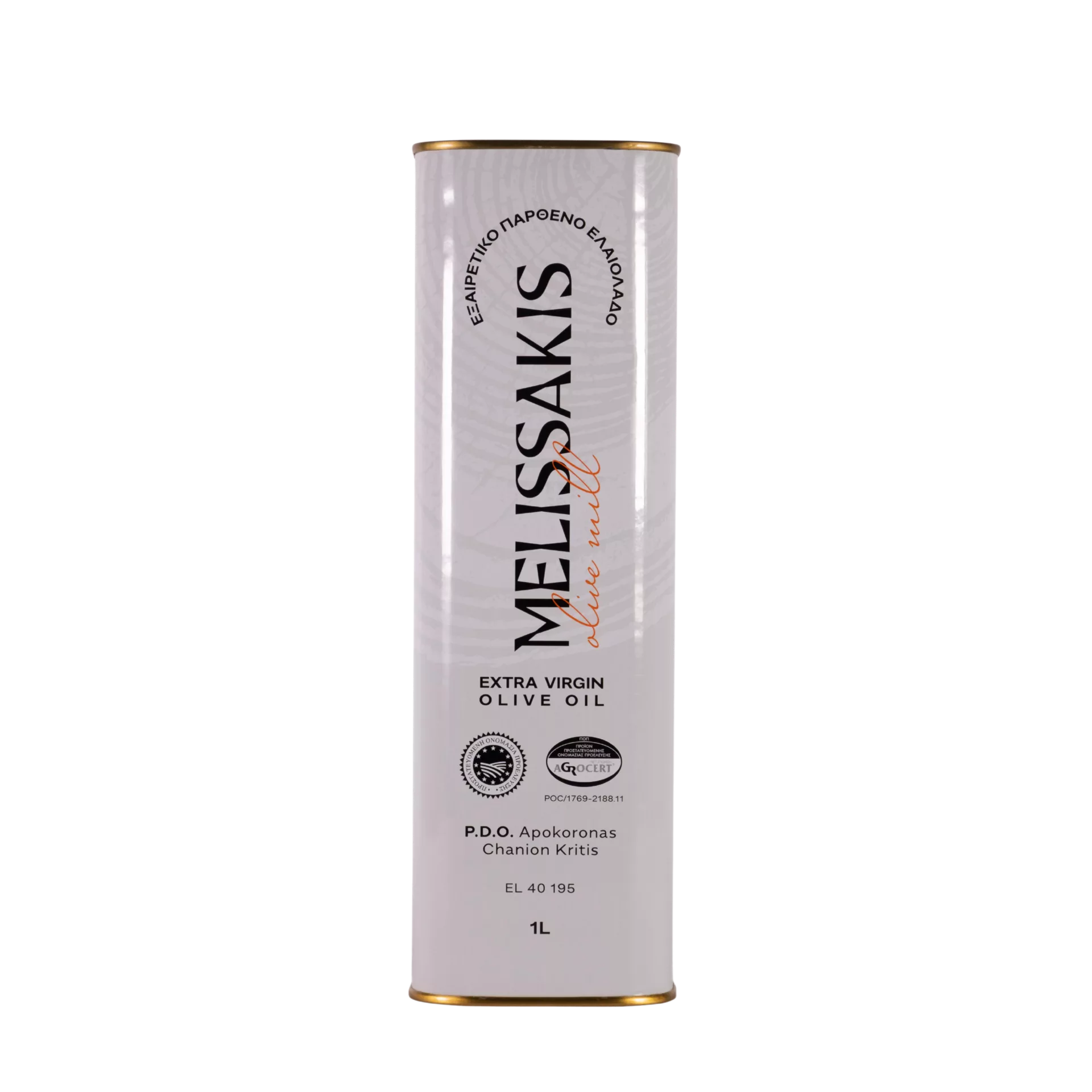 Puszka oliwy z oliwek extra virgin PDO Apokoronas Melissakis 1 l